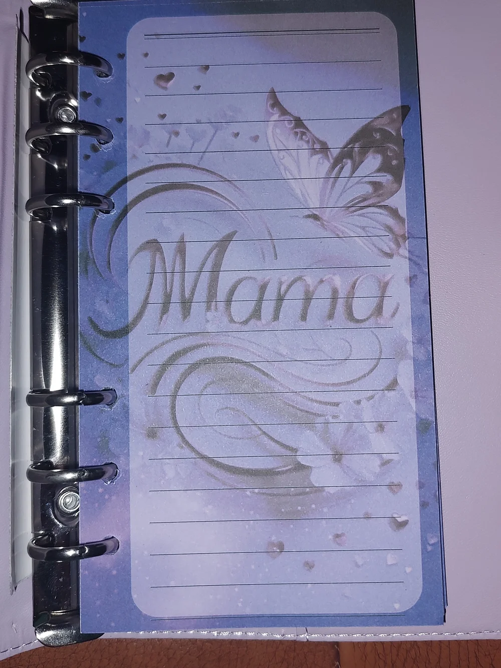 New! A6 Size Purple Croc-Embossed Binder/ Notebook With Mama Paper